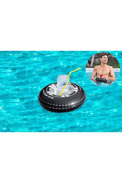BESTWAY Inflatable Cup Holder - Floating Beverage Holder - Sea Cup Hold Inflatable - Pool Can Beverage Holder