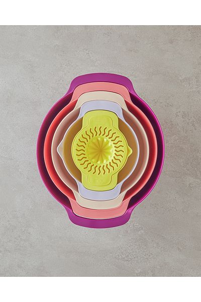 English Home 32 cm Colorful Mix Me Plastic 5 Piece Mixing Bowl