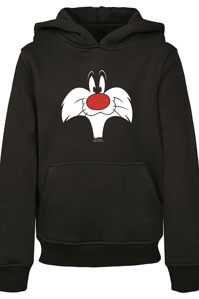F4NT4STIC Kinder Looney Tunes Sylvester Big Face-BLK mit Basic-Kapuzenpullover für Kinder