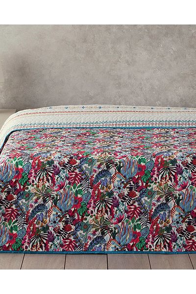 English Home Flower Frenzy King Size - Μωβ κάλυμμα πολλαπλών χρήσεων