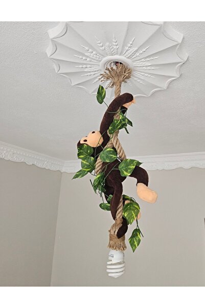 hobiimobiii Çocuk Odası Maymun Lamba Sarkıt Avize Halat Ip Sarkan Maymun (AMP...