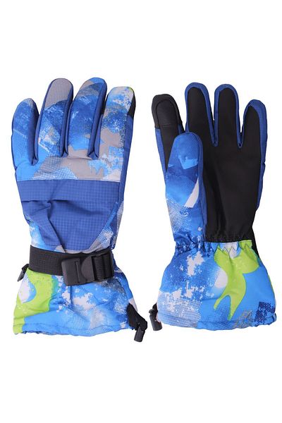 Modabay Men's Ski Gloves Adult Snow Gloves Standard Size Blue Patterned Model 001