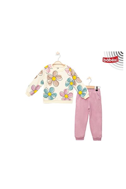 Minamino Çiçekli Kız Çocuk İkili Takım