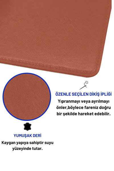 Lord Mountain 70x30LLeatherMousePad - Comfortable and Reversible Coffee Color Office TableMatDesk Mat