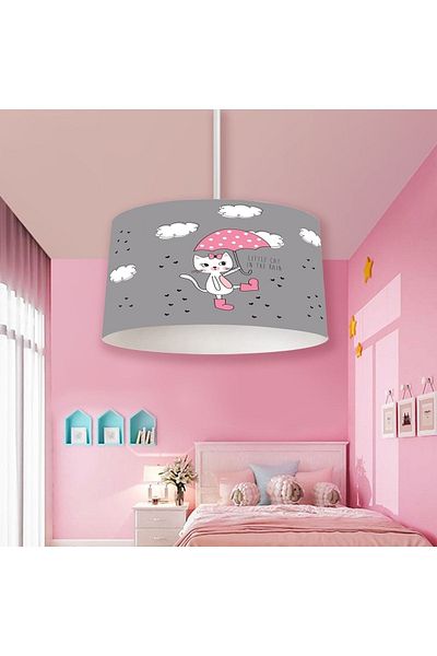 Bebişim Halı Bha2182 Model Children's Room - Cat and Pendant Chandelier