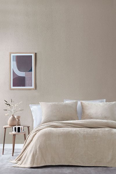 Yataş Set Cuvertură Dazel Single 170x225 Cm - Bej