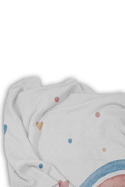 CAPRİCE HALI Rainbow Heart Patterned Single Pique (with Pillowcase)