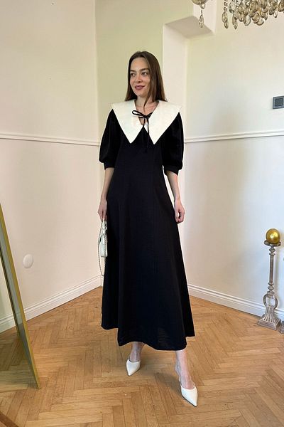 MAGARDE Rochie de in neagra - Design cu guler