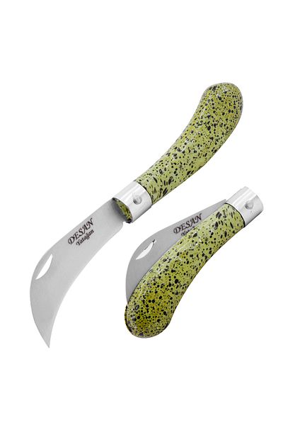 Telvesse Desan Telvesse Curved Stainless Vaccine Knife - Walnut Pocket Knife 19 Cm Khaki