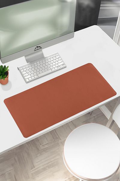 Lord Mountain 70x30LLeatherMousePad - Comfortable and Reversible Coffee Color Office TableMatDesk Mat