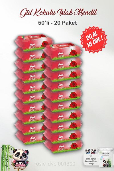 Sleepy ROSIE 50-Piece Rose Scented Wet Baby Towels - BUY 20 GET 18