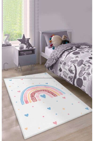 CAPRİCE HALI Soft Renkli Gökkuşaklı Çocuk Odası Halısı
