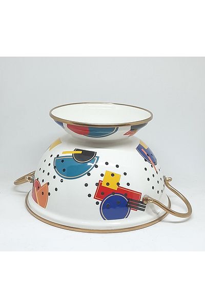 Avşar Enamel House 22 cm Vintage Enamel Strainer Fruit