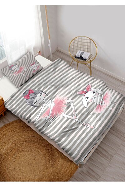 CAPRİCE HALI Ballerina Rabbit Baby Kids Single Duvet Cover Set
