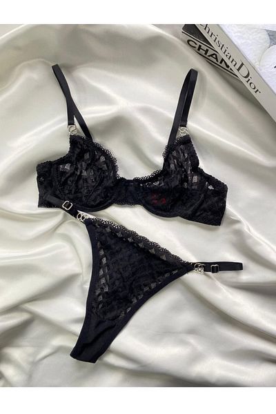 MILANOFOX Σετ εσώρουχα με λεπτομέρεια αλυσίδας Underwire Lace Bra
