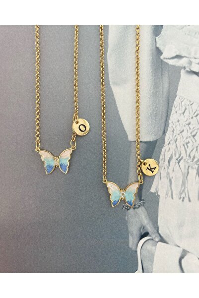 Hazeran accessories Harfli Kelebekli Kolye