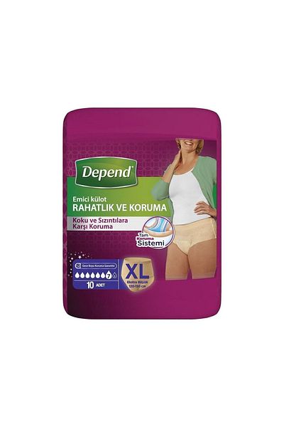 Depend Absorbent Panties Maternity Pad Women Size Xl 1 Pack 10 Pieces