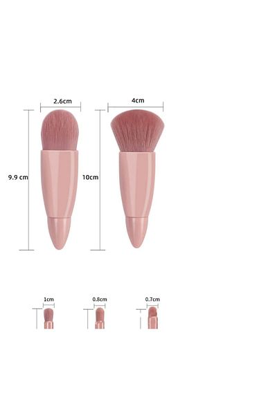 aks kozmetik Portable Mirrored 5-Piece Makeup Brush Set Eye Shadow, Foundation, Blush Blending, Makeup Brushes