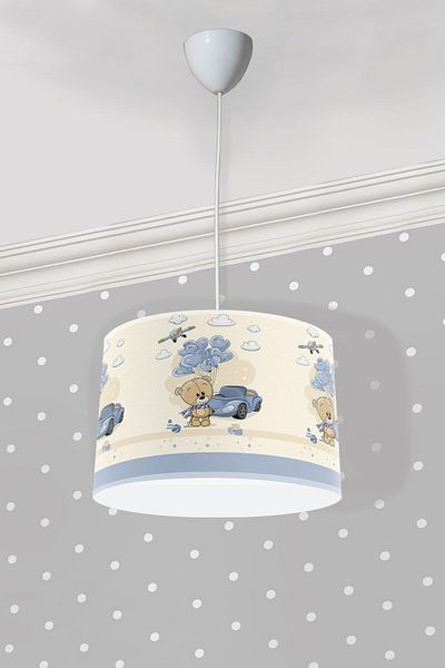 Bebişim Halı Cute Teddy Bear Car Flying Balloons Kids Room Pendant Chandelier
