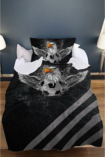 CAPRİCE HALI Eagle Football Patterned Single Pique (with Pillow Case)