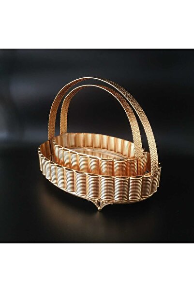 HİLALKRİSTAL GOLD KAPLAMA AYNALI SÖZ-NİŞAN ÇİKOLATA SEPETİ