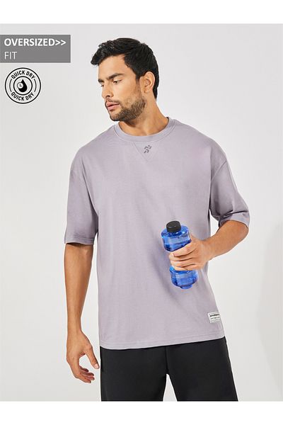 Styli Cotton Rich V Neck Oversized Athleisure T-Shirt