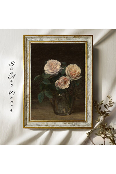 Sanart Pictură vintage cu rame, pictură în ulei, pictură înrămată, decor arti...
