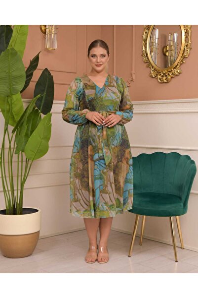 CİXAPLE Μίντι Φόρεμα από Τούλι - V-Neck