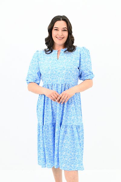 Koza Butik Rochie de damă cu imprimeu floral de mărime mare - 5230-25