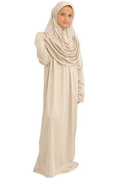 Modish Group Two Pieces Kids Prayer Clothes Set with Scarf Suit, Islamic Clothing Suit for Girls