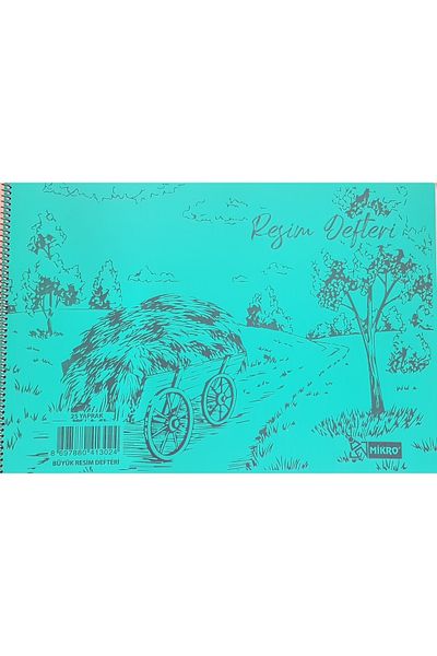 Mikro 25 de coli Caiet de pictură cu spirală - 35X50 Cm Copertă din plastic