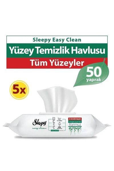 Sleepy Easy Clean Yüzey Temizlik Havlusu 50' Li X 5