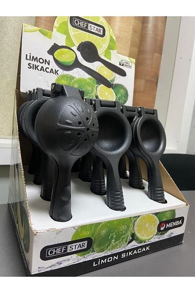 BALBAN TİCARET Chefstar Practical Luxury Aluminum Casting Lemon Squeezer Black Lemon-Tangerine Juicing Tool with Shut