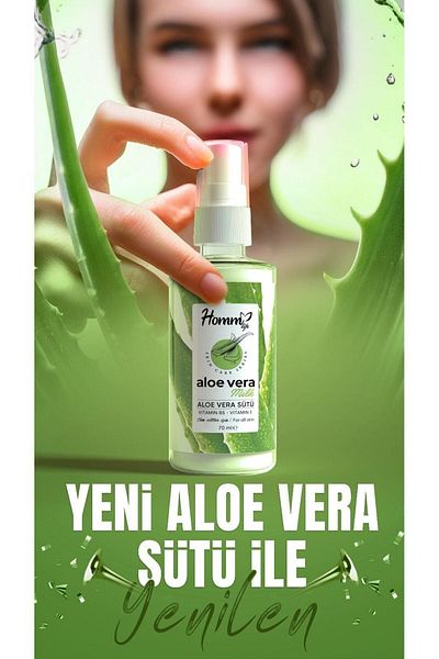Homm Bitkisel Aloe Vera Milk - Vitamin B5 and E, for All Skin Types, 70 Ml