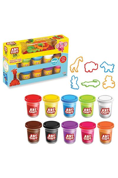 Doğan Oyuncak Dünyası Colorful Dough Set (16 Pieces) - Play Dough Set - Dough Sets - Dough Molds