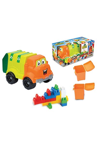 Doğan Oyuncak Dünyası My Boxed Garbage Truck with Blocks (30 Pieces) - Lego Toys - Vehicle Toys - Block Sets