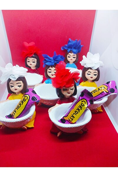 Handmade Lokumcu kızlar sekerlik hediyelik kahveyani set 6li