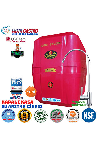 light gastro LG Chem PREMIUM KIRMIZI 8 LİTRE ÜCRETSİZ MONTAJLI GÜMÜŞ İYON TAT...