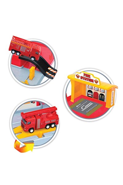 Doğan Oyuncak Dünyası Fire Truck Garage Set - Parking Lot Set - Car Set - Hotwheels Set - Station