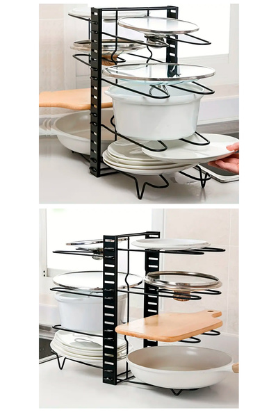 KuleliStore منظم الأواني والمقالي 8 طبقات متعدد الأغراض