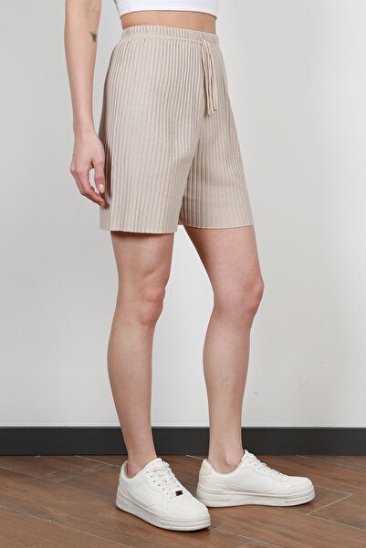 GİYSA Taş Fitilli Kaşkorse Süs Kuşaklı Kadın Şort Pijama Altı - 6131