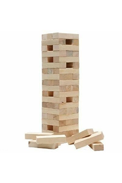 Doğan Oyuncak Dünyası لعبة صندوق Jenga الخشبية الطبيعية - لعبة Jenga المكونة من 54 قطعة - لعبة التوتير الخشبية - لعبة Jenga