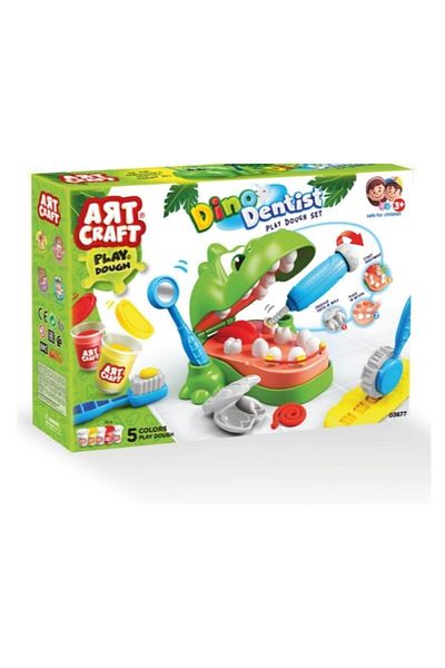 DEDE Art Craft Dino Dentist Play Dough Set - Play Dough Dinosaur Dentist Set