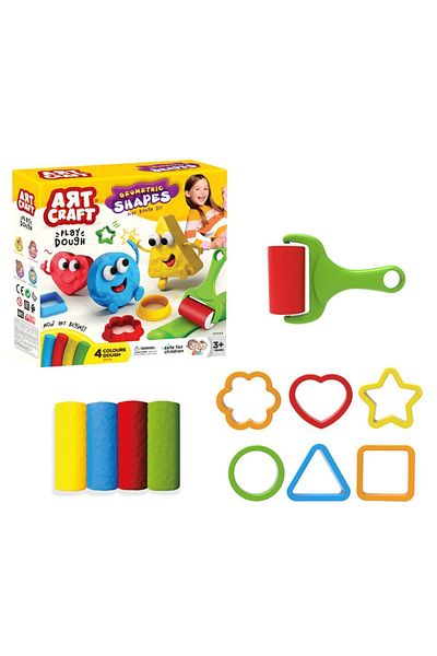 Doğan Oyuncak Dünyası Geometric Shapes Dough Set (200 Gr.) - Play Dough Set - Dough Sets - Dough Molds