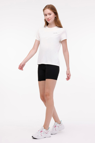 lumberjack Γυναικείο κοντομάνικο μπλουζάκι WB PES C NECK 11CT123 4PR Ecru