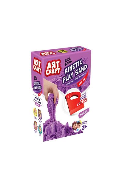 Doğan Oyuncak Dünyası Purple Kinetic Play Sand with Accessories (500 Gr.) - Art Craft Kinetic Sand Set - Play Sand - Art Sand Sand