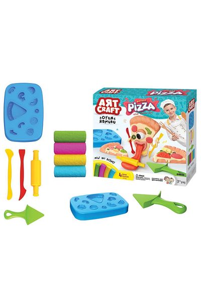 Doğan Oyuncak Dünyası Pizza Dough Set (200 Gr.) - Play Dough Set - Dough Sets - Dough Molds