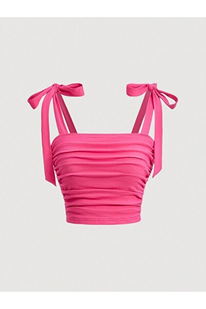 Wild Flower القوس الصيفي المحاصيل الوردي مع حزام واسع