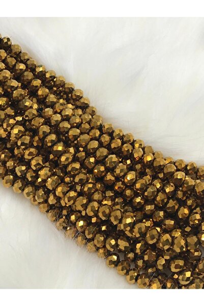 Caglar Accessories 20 خيط كريستال ذهبي معدني 8 مم (يستخدم في صنع الملحقات وال...