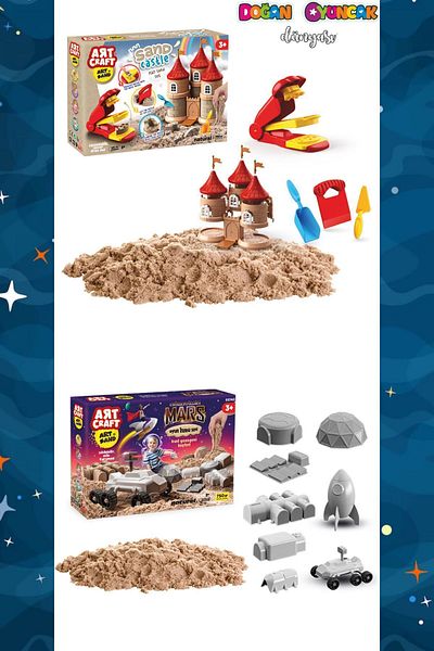 Doğan Oyuncak Dünyası Art Sand Play Sand Mega Set - 2 Pack - Kinetic Sand Set - Sand Set - Non-Drying Kinetic Sand - Sand/5